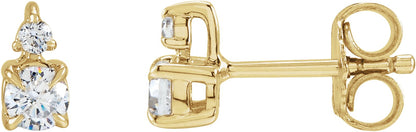 1/2 Ctw Lab-Grown Diamond Earrings With Backs - Lab Grown Diamond