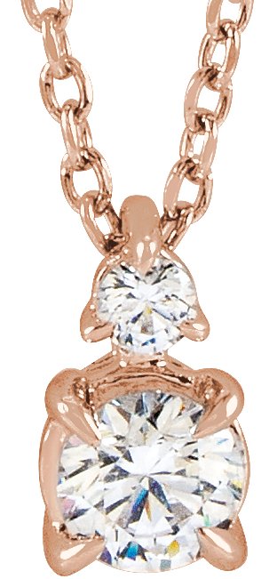 1/2 Ctw Lab-Grown Diamond Necklace - Rose Gold - Lab Grown Diamond