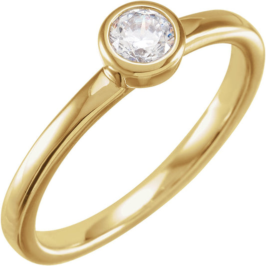 1 Ct Lab-Grown Diamond Bezel-Set Ring - Yellow Gold