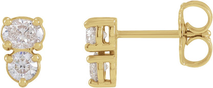 1/2 Ctw Oval Lab-Grown Diamond Stud Earrings