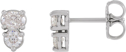 1/2 Ctw Oval Lab-Grown Diamond Stud Earrings - Lab Grown Diamond