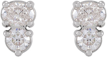 1/2 Ctw Oval Lab-Grown Diamond Stud Earrings - Yellow Gold - Lab Grown Diamond