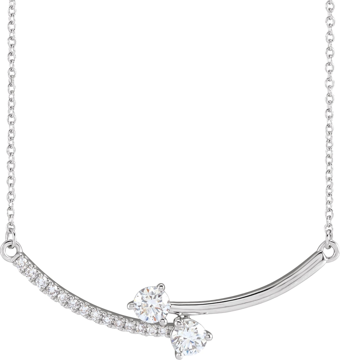5/8 Ctw Lab-Grown Diamond 2-Stone Necklace