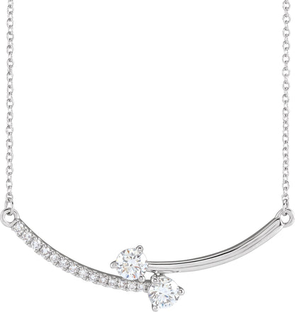 5/8 Ctw Lab-Grown Diamond 2-Stone Necklace