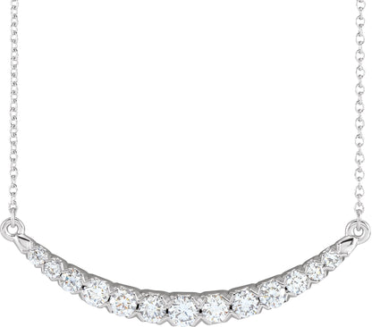 3/4 Ctw Lab-Grown Diamond French-Set Bar Necklace