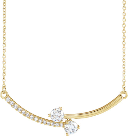 5/8 Ctw Lab-Grown Diamond 2-Stone Necklace - Lab Grown Diamond