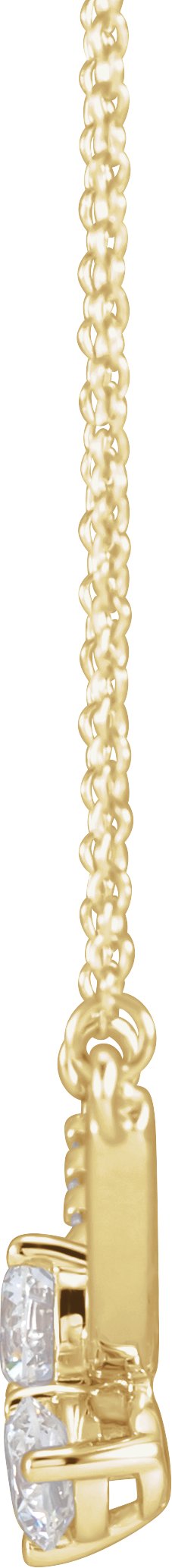 5/8 Ctw Lab-Grown Diamond 2-Stone Necklace - Yellow Gold - Lab Grown Diamond