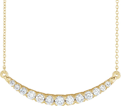 3/4 Ctw Lab-Grown Diamond French-Set Bar Necklace - Lab Grown Diamond
