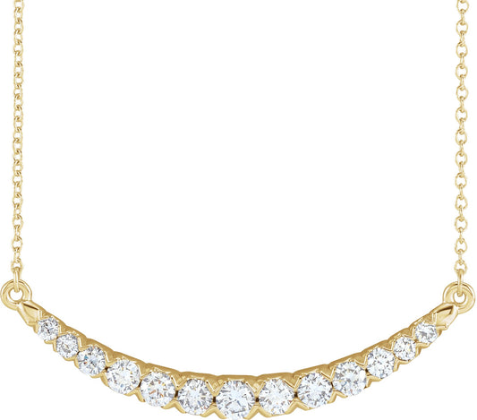 3/4 Ctw Lab-Grown Diamond French-Set Bar Necklace - Lab Grown Diamond