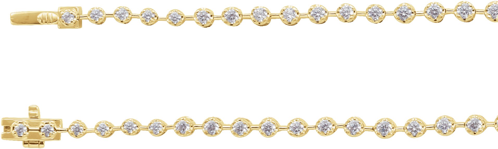 6 3/4 Ctw Lab-Grown Diamond Line Necklace - Yellow Gold - Lab Grown Diamond