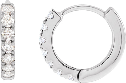1/5 Ctw Lab-Grown Diamond Hoop Earrings