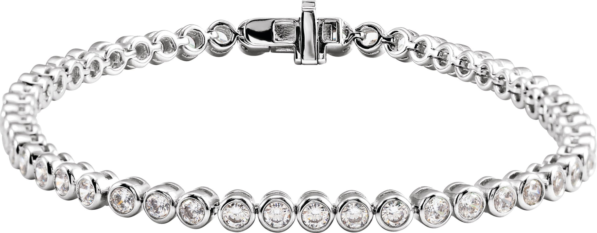 3 1/2 Ctw Lab-Grown Diamond Bezel-Set Bracelet