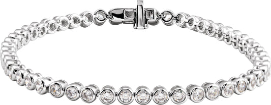 3 1/2 Ctw Lab-Grown Diamond Bezel-Set Bracelet