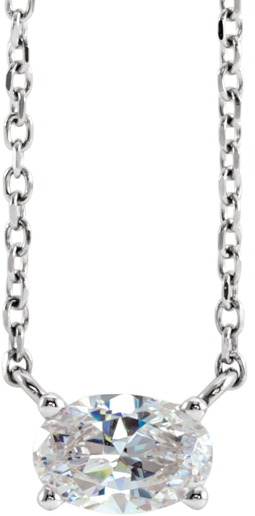 1/4 Ctw Oval Lab-Grown Diamond Solitaire Necklace