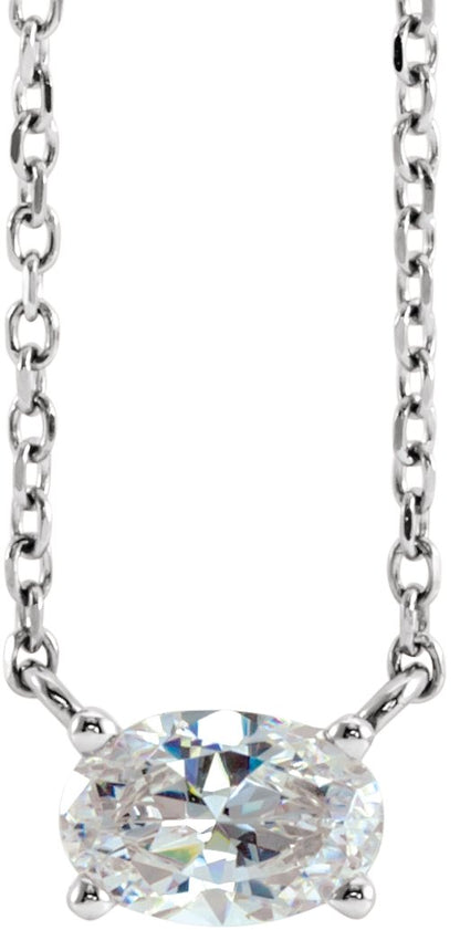 1/4 Ctw Oval Lab-Grown Diamond Solitaire Necklace