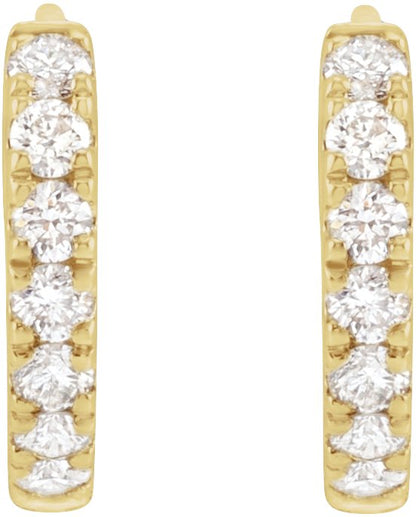 1/3 Ctw Lab-Grown Diamond Hoop Earrings - Yellow Gold - Lab Grown Diamond