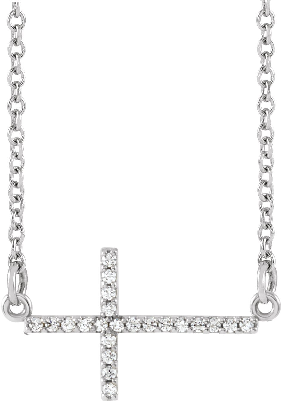 1/10 Ctw Lab-Grown Diamond Sideways Cross Necklace - Lab Grown Diamond