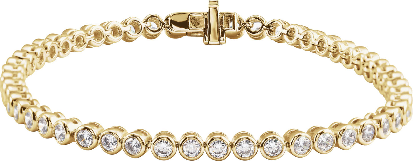 3 1/2 Ctw Lab-Grown Diamond Bezel-Set Bracelet - Lab Grown Diamond