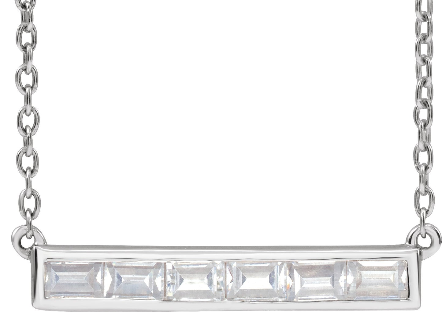 3/8 Ctw Straight Baguette Lab-Grown Diamond Necklace