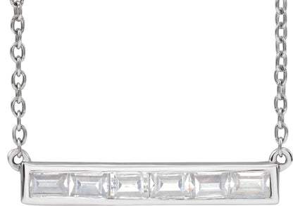 3/8 Ctw Straight Baguette Lab-Grown Diamond Necklace
