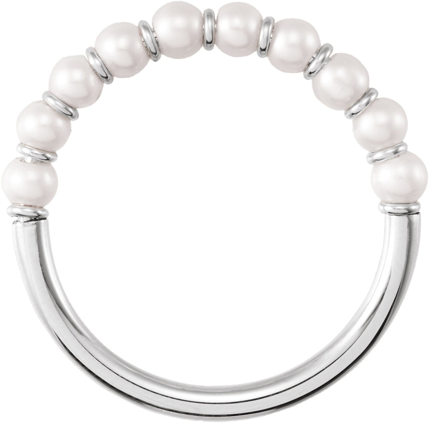 Cultured White Freshwater Pearl - White Gold