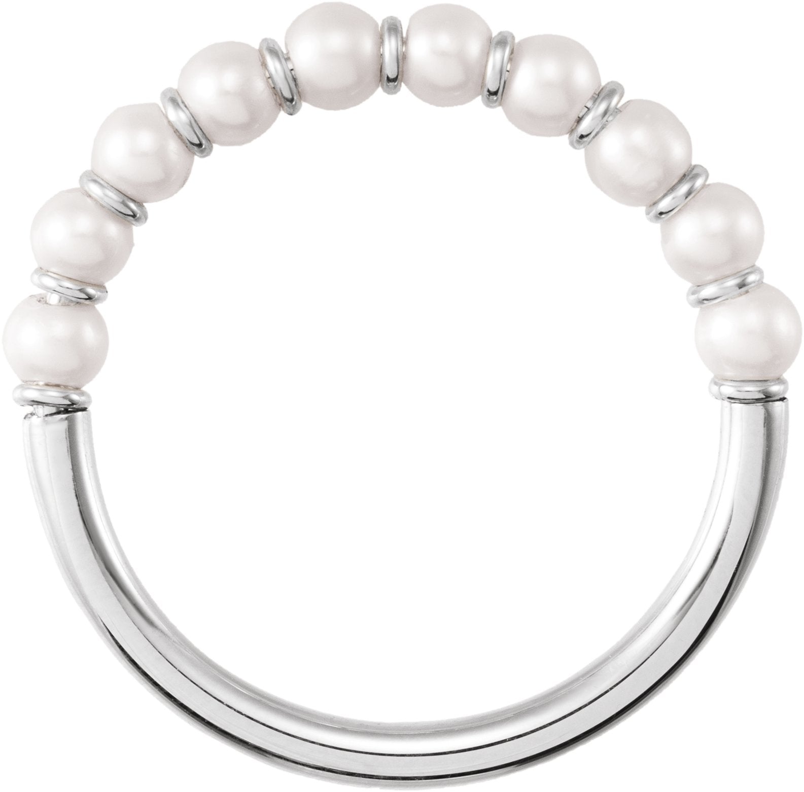 Cultured White Freshwater Pearl - White Gold