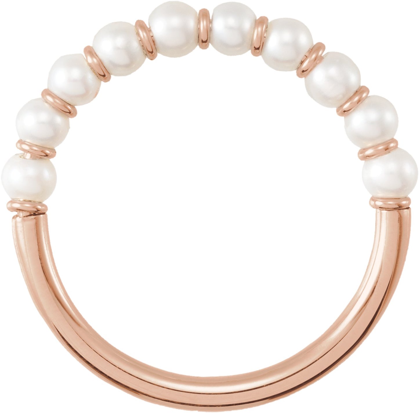 Cultured White Freshwater Pearl - Rose Gold