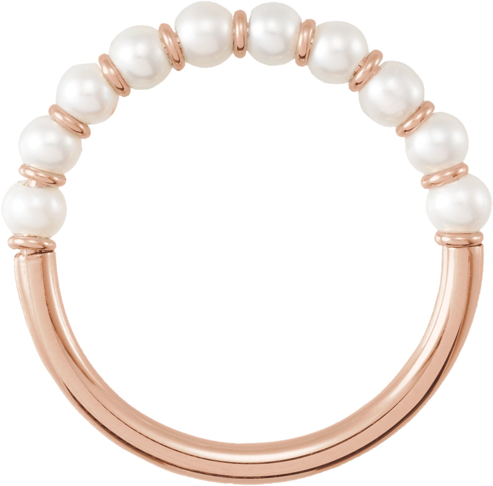 Cultured White Freshwater Pearl - Rose Gold