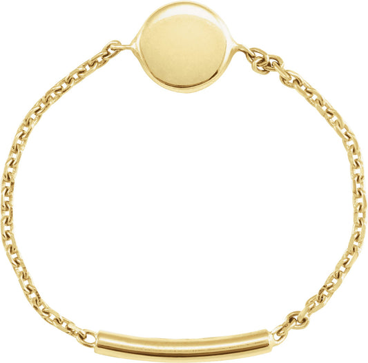 Disc Chain Ring Size 8 - Yellow Gold