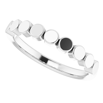 Stackable Geometric Ring - White Gold