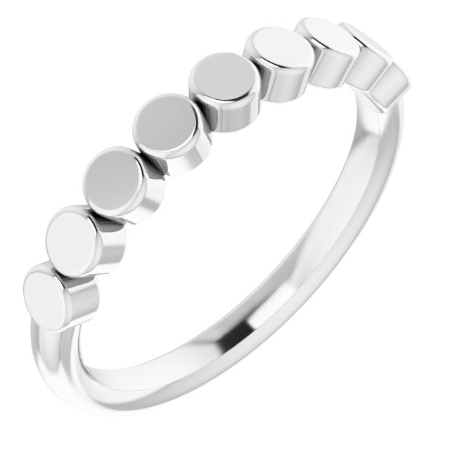 Stackable Geometric Ring - White Gold