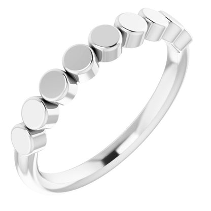 Stackable Geometric Ring - White Gold