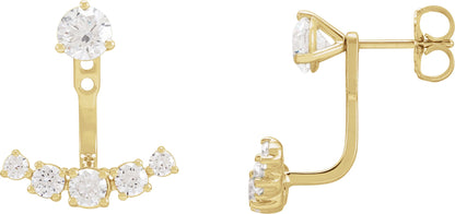 1 Ctw Lab-Grown Diamond Earring Jackets - Rose Gold - Lab Grown Diamond