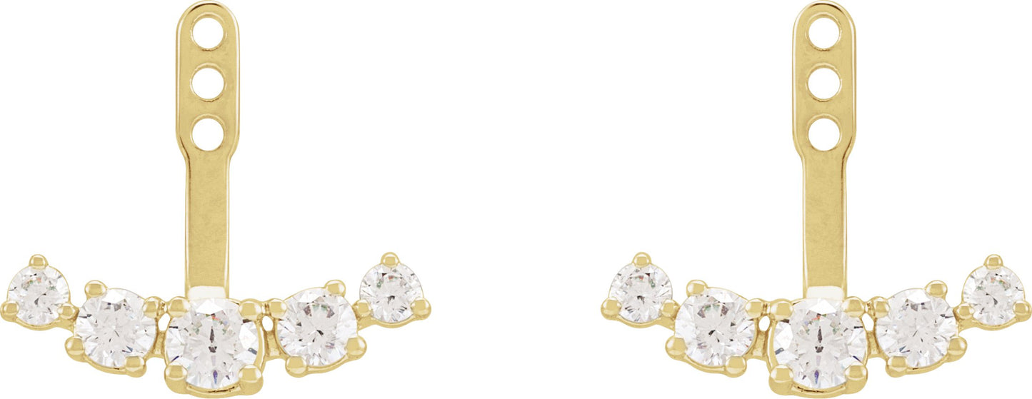 1 Ctw Lab-Grown Diamond Earring Jackets - Yellow Gold - Lab Grown Diamond