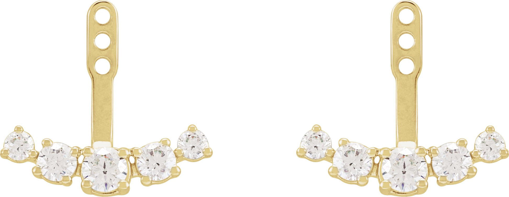 1 Ctw Lab-Grown Diamond Earring Jackets - Yellow Gold - Lab Grown Diamond