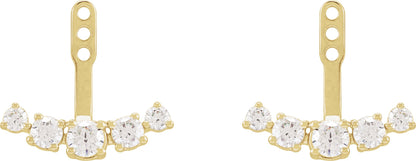 1 Ctw Lab-Grown Diamond Earring Jackets - Yellow Gold - Lab Grown Diamond