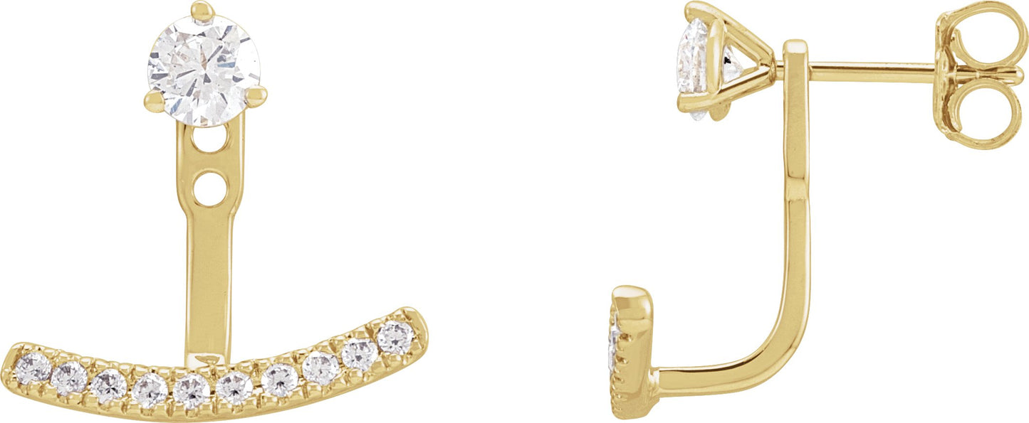 1/5 Ctw Lab-Grown Diamond Earring Jackets - Rose Gold - Lab Grown Diamond