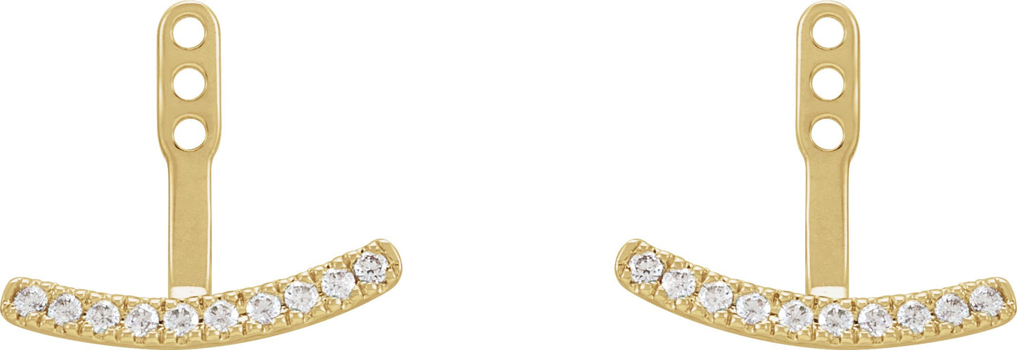 1/5 Ctw Lab-Grown Diamond Earring Jackets - Yellow Gold - Lab Grown Diamond