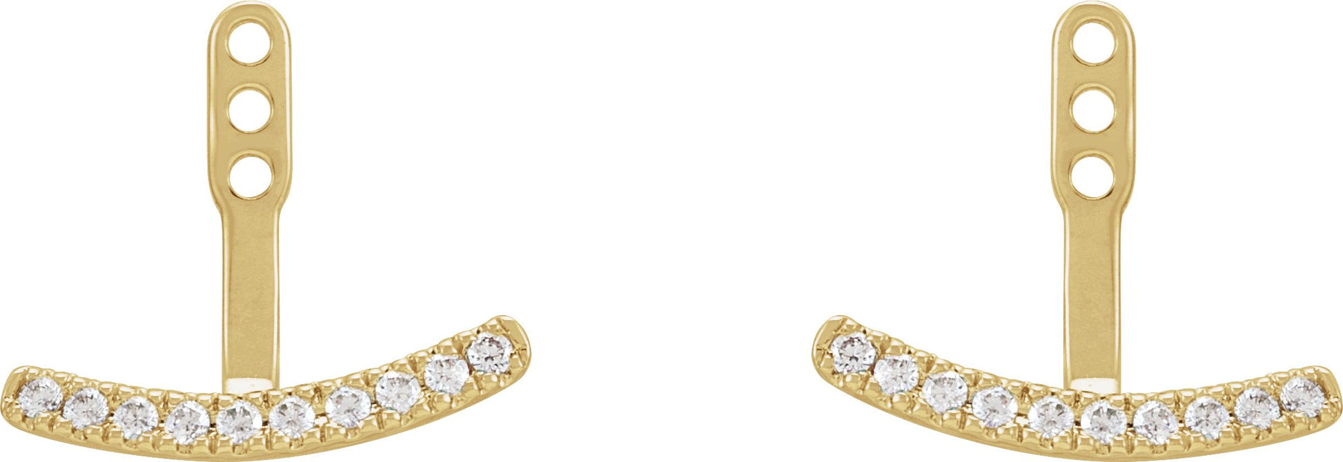 1/5 Ctw Lab-Grown Diamond Earring Jackets - Yellow Gold - Lab Grown Diamond