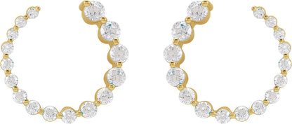 1/2 Ctw Lab-Grown Diamond Front-Back Earrings - Yellow Gold - Lab Grown Diamond