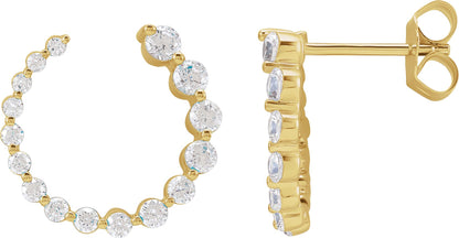 7/8 Ctw Lab-Grown Diamond Front-Back Earrings - Lab Grown Diamond