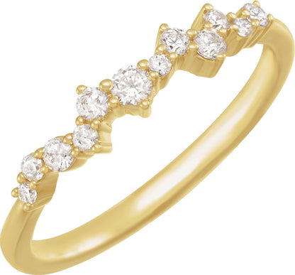 1/4 Ctw Lab-Grown Diamond Scattered Stackable Ring - Yellow Gold