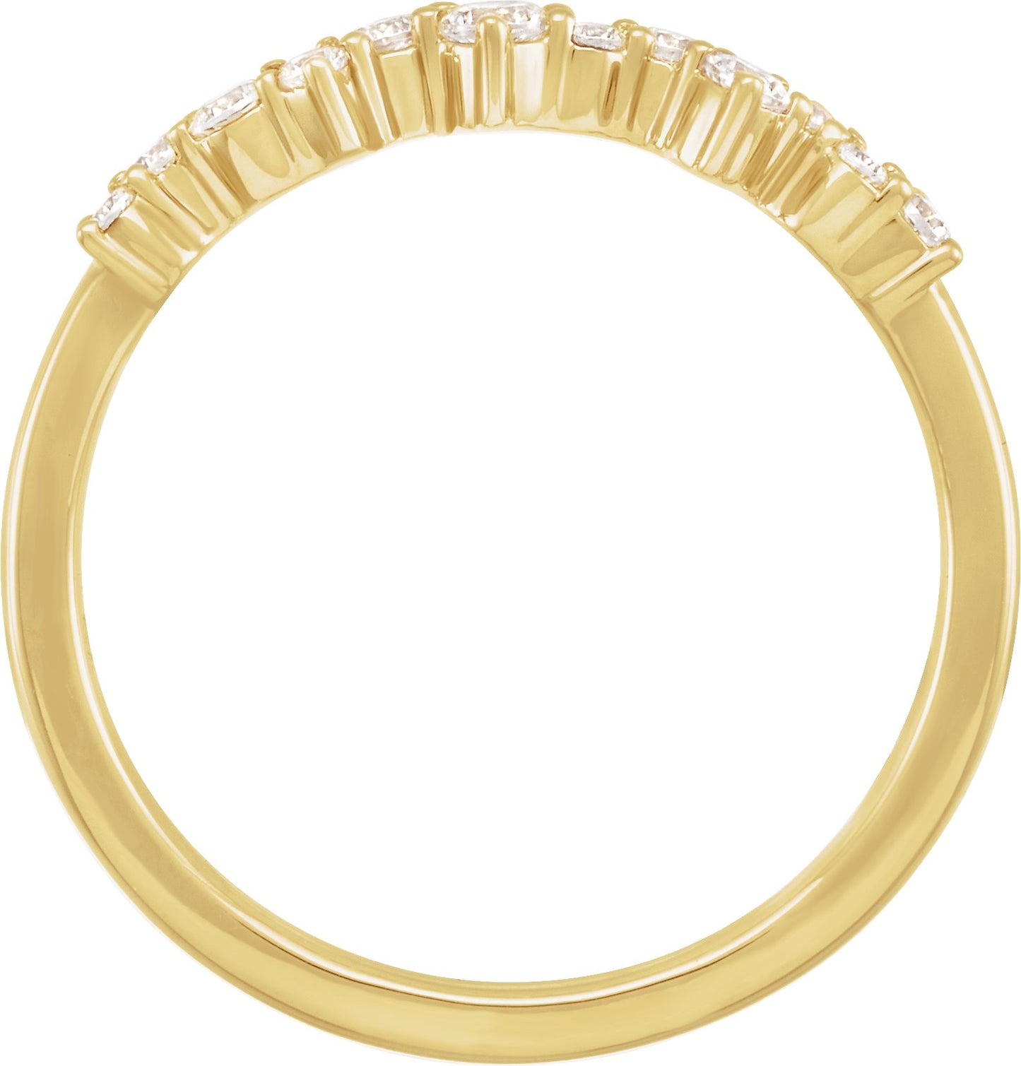 1/4 Ctw Lab-Grown Diamond Scattered Stackable Ring - Yellow Gold