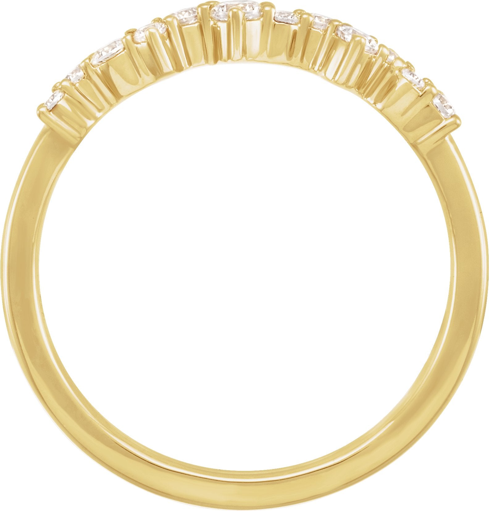 1/4 Ctw Lab-Grown Diamond Scattered Stackable Ring - Yellow Gold