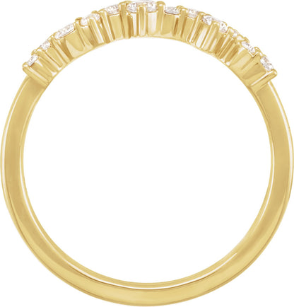 1/4 Ctw Lab-Grown Diamond Scattered Stackable Ring - Yellow Gold
