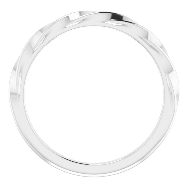 Twisted Stackable Ring - White Gold