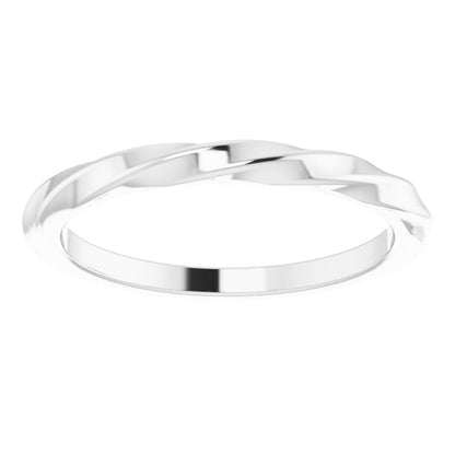 Twisted Stackable Ring - White Gold