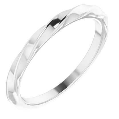 Twisted Stackable Ring - White Gold