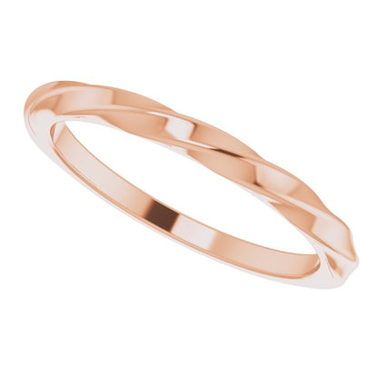 Twisted Stackable Ring - Rose Gold