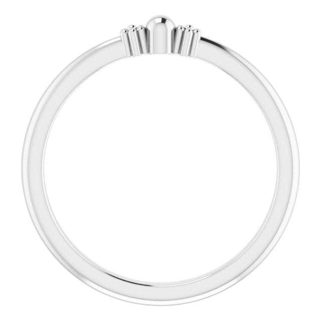 Stackable Bead Ring - White Gold